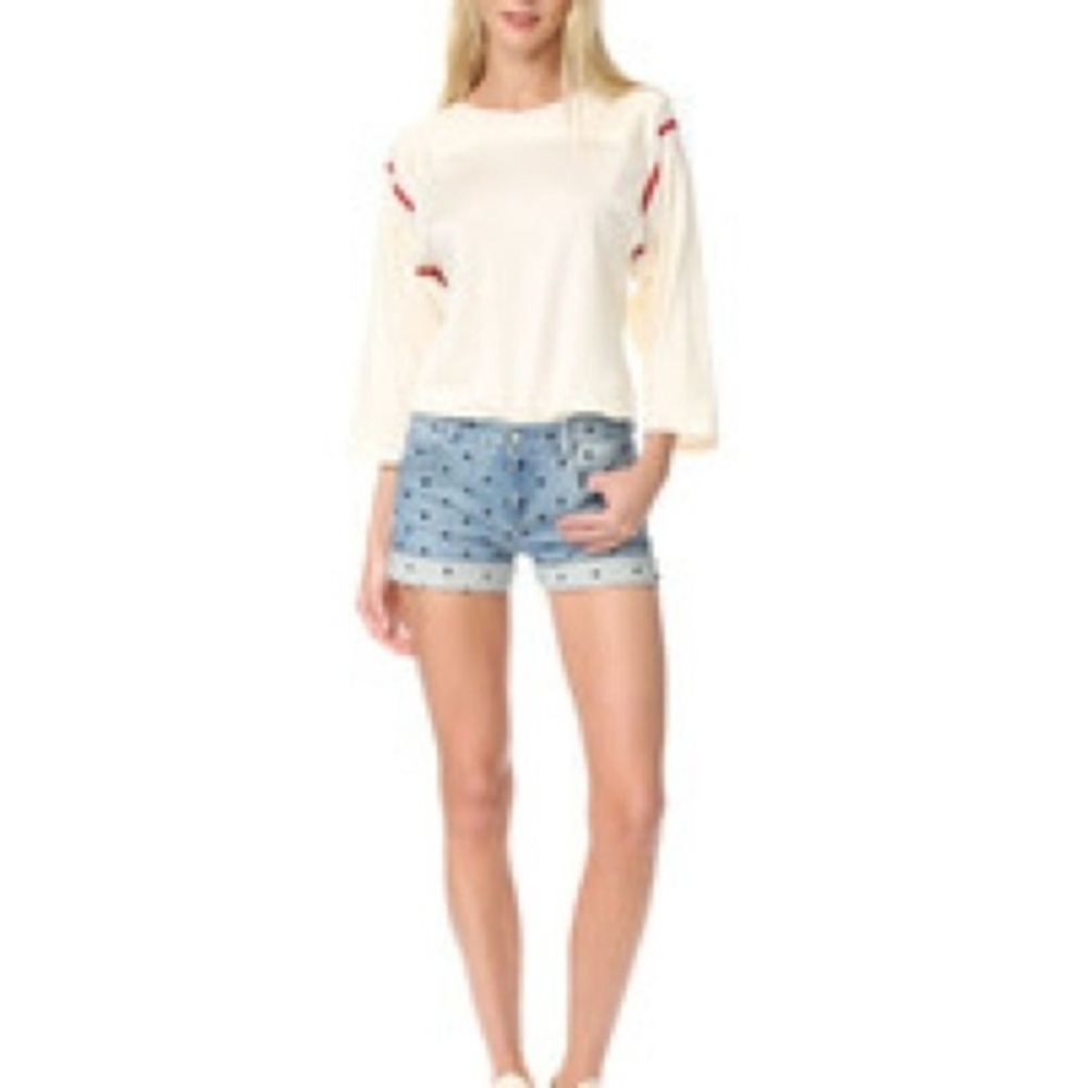 Stella McCartney Jean Shorts Star Denim Tomboy blue embroidery